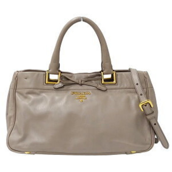 Prada leather ribbon Shoulder crossbody bag pink Bag beige - Picture 1 of 9